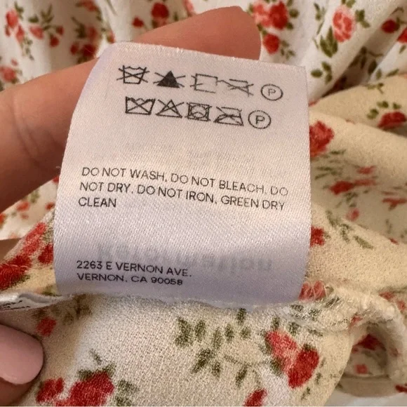 Reformation Marina Ditsy Floral Cream Mini Dress Size 0 - Picture 12 of 12